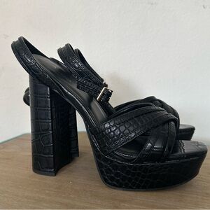 Black Chunky Croc Heels Aldo size 10